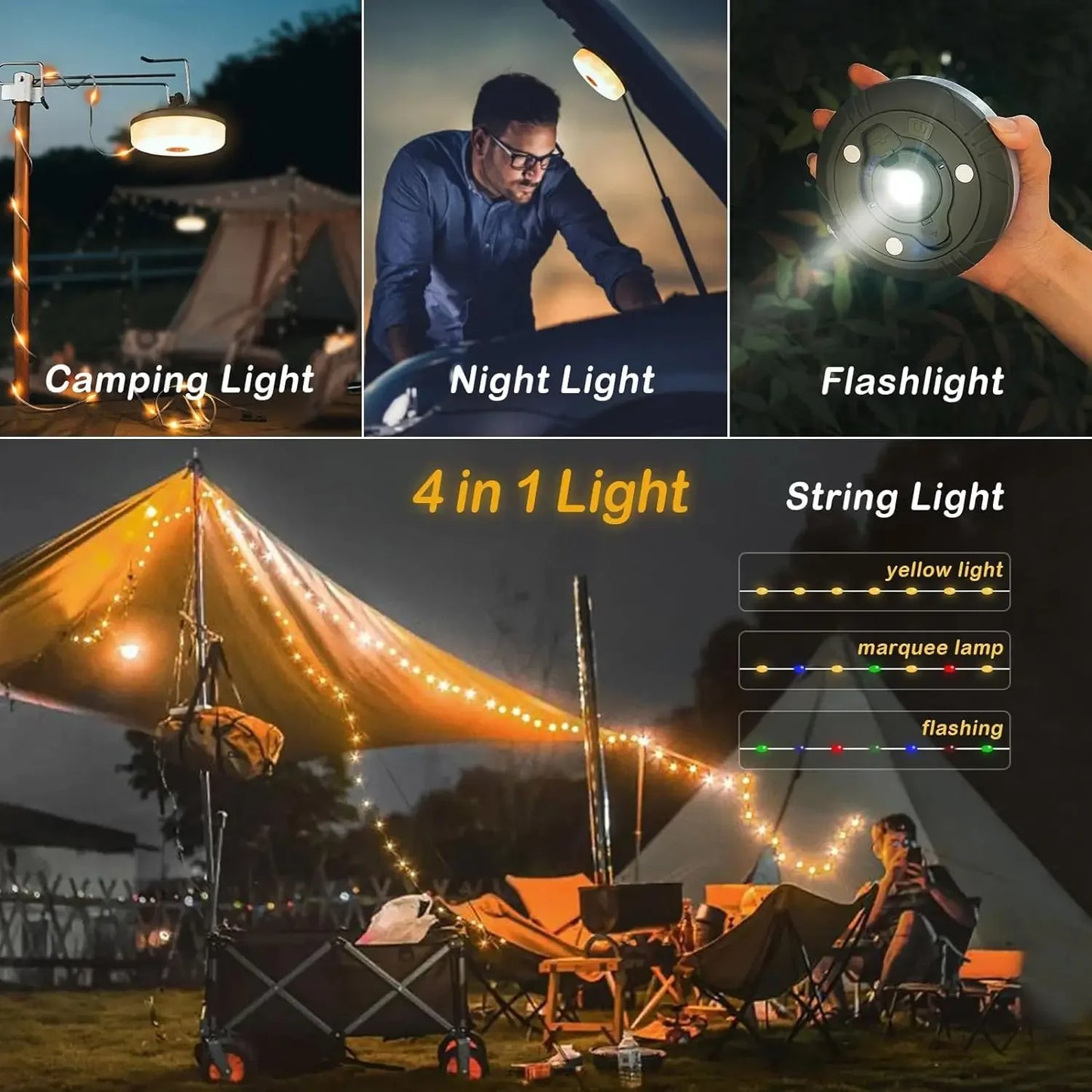4-in-1 LED Reel String Lights Outdoor