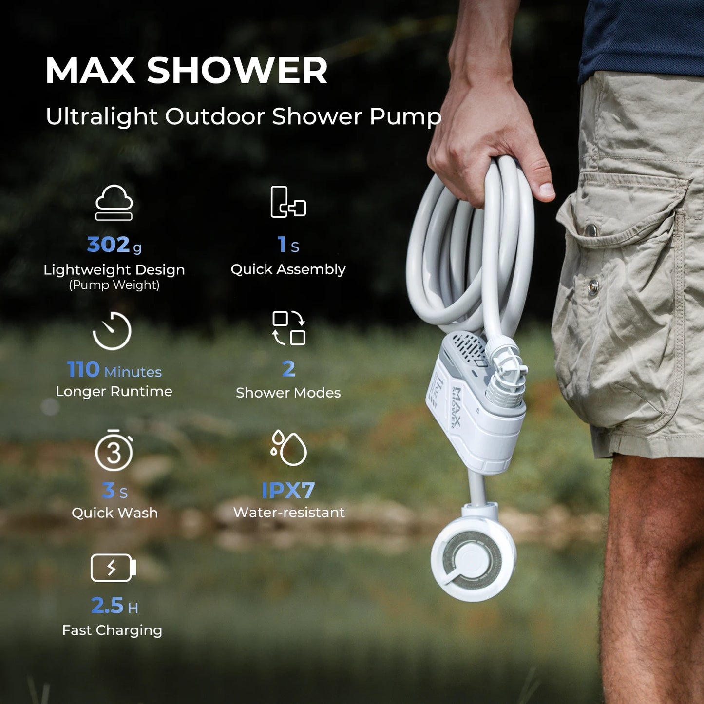 FLEXTAILGEAR Portable Camping Shower