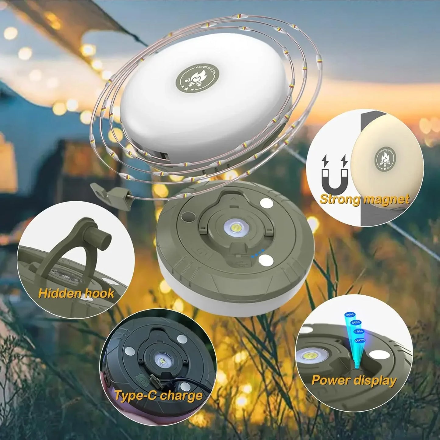 4-in-1 LED Reel String Lights Outdoor